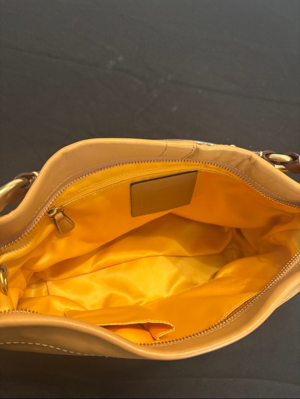 Coach Carly Two-Tone Brown Leather Shoulder Bag with Dust Bag - Picture 4 of 8